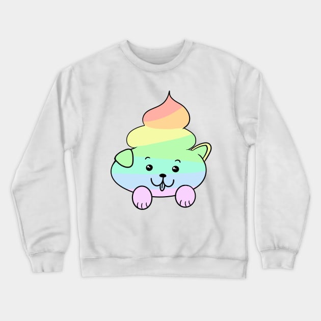Cute Rainbow Dog Poo Crewneck Sweatshirt by CutiePoos